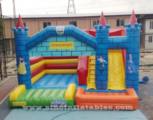  prince n princess big inflatable jumping castle with big slide FOR SALE