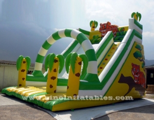 6 mts high kids inflatable jungle slide
