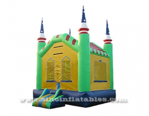 Outdoor kids patriotic inflatable bounce house with blower