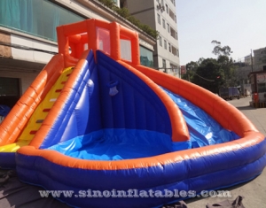 Backyard Summer banzai inflatable water slide with pool