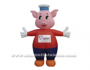 commercial used piggy inflatable moving cartoon
