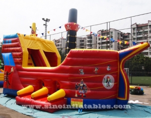 commercial kids inflatable pirate ship slide