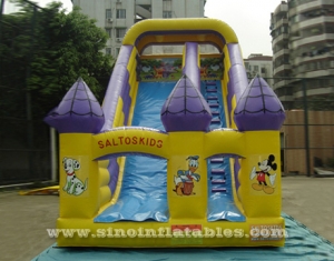 Illusion castle single lane inflatable slide