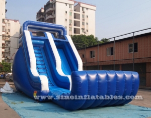blow up inflatable wet slide with pool for kids