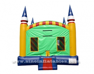 patriotic inflatable bounce house with basketball hoop