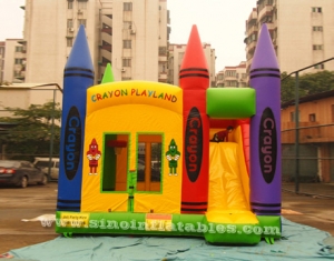 kids crayon inflatable bounce house