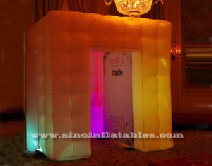 Cube tube led inflatable photo booth enclosure
