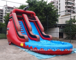 pirate inflatable wet and dry slide