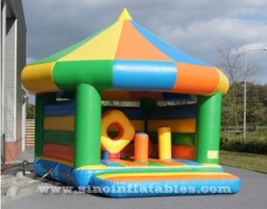 indoor kids small inflatable bouncy castle with circle roof