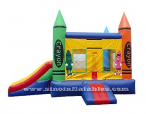 colorful crayon house kids inflatable combo game