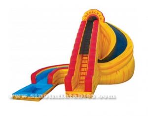 Giant Corkscrew Fire Inflatable Water Slide