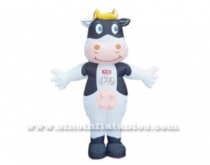 Outdoor cute advertising inflatable cow costume