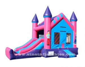 Best seller pink outdoor pinces N princess inflatable combo with slide-Sino Inflatables