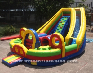 kids big inflatable obstacle with double slide