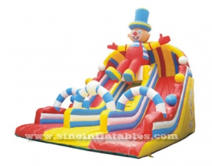 colorful circus happy clown inflatable slide