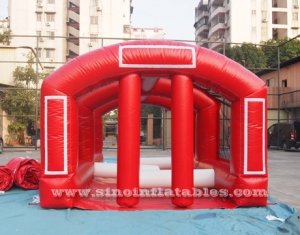 inflatable football obstacle course with tent