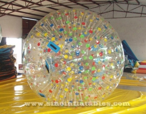 Giant solar inflatable zorb ball with colorful dots