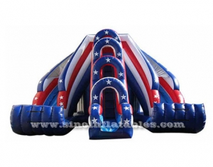 patriotic twist inflatable tunnel slide