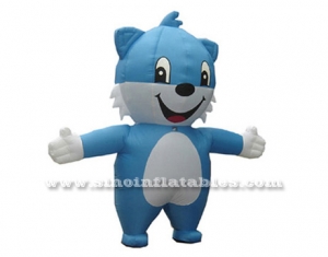 blue cat advertising inflatable costume