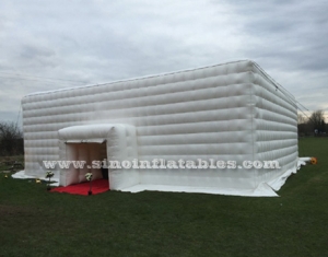white music party inflatable cube tent