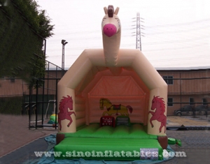 Hot sale outdoor kids horse inflatable bouncy castle