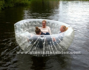 Bowl shape transparent inflatable floating sofa