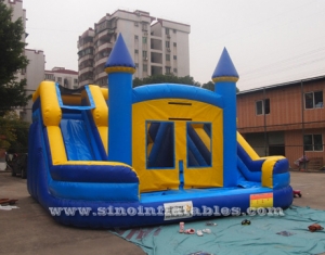 kids double lane inflatable water combo castle