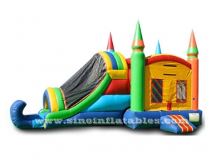 Outdoor kids rainbow inflatable combo game