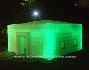 outdoor giant led light inflatable cube tent