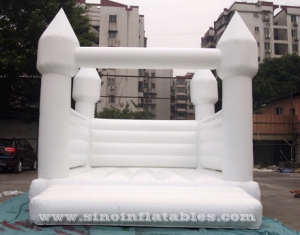 adults wedding all white bouncy castle