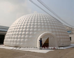 giant inflatable igloo dome tent with tunnel entrances