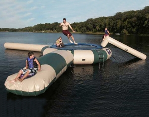 giant inflatable water trampoline with blob