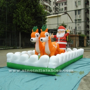 giant Christmas inflatable reindeer sleigh