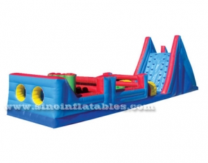 long commercial adult inflatable obstacle course