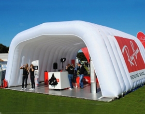 white trade show inflatable music tent