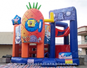 kids spongebob inflatable combo with slide