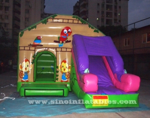 kids jungle inflatable jumping castle with slide