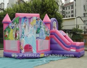 inflatable princess bouncy castle with slide