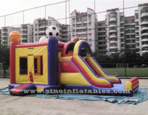 kids football inflatable bounce house with slide