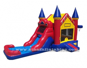 inflatable water bounce house with pool