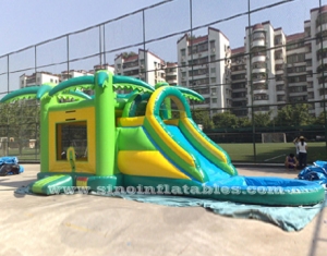kids inflatable water combo slide with basketball hoop