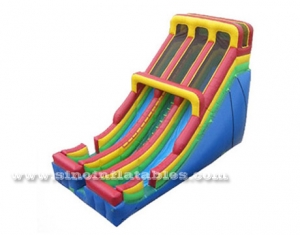 double lane front load inflatable slide