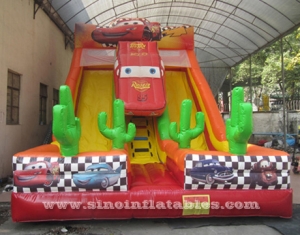 kids speed race inflatable car slide