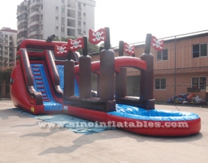 kids pirate ship inflatable water slide