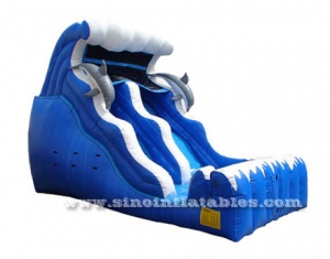 kids dolphin inflatable slide