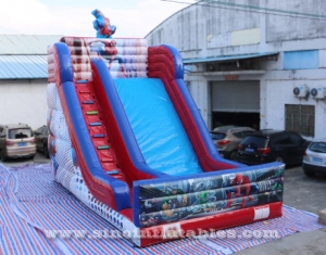 kids spiderman inflatable slide