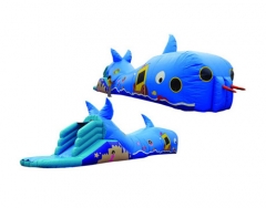  kids blue whale inflatable tunnel