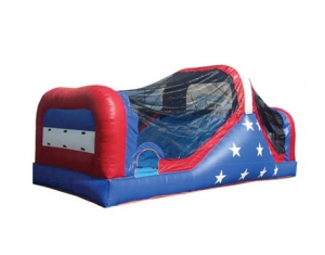 kids patriotic inflatable tunnel bouncy castle with slide