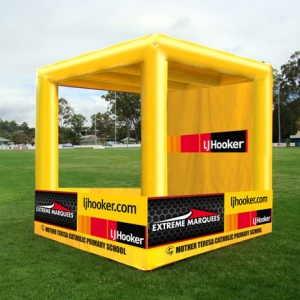 yellow inflatable cubic booth