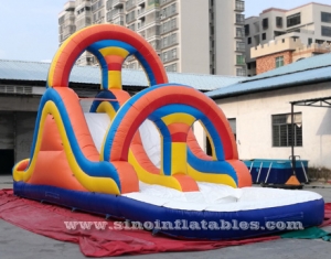 blow up inflatable water slide with pool